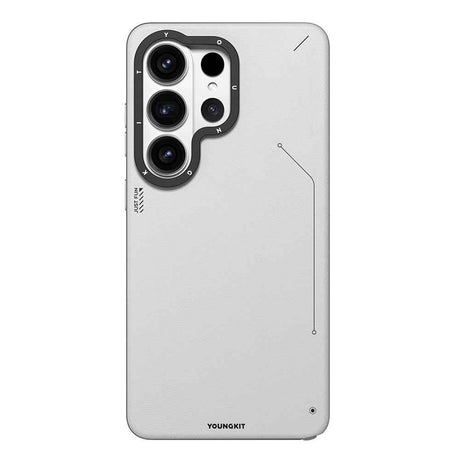 Galaxy S26 Ultra Kılıf M-safe Şarj Özellikli Basit Mat Deri Desenli Youngkit Tech Fashion Serisi Kapak
