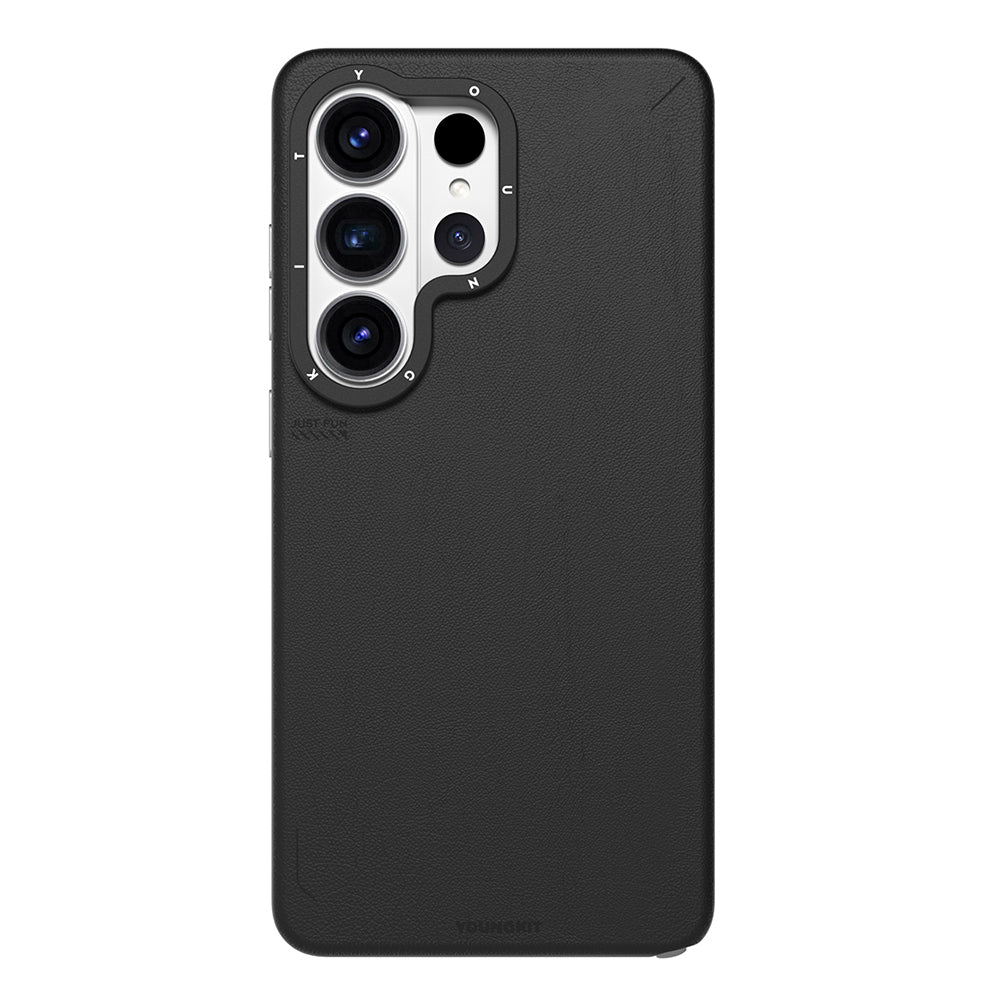 Galaxy S26 Ultra Kılıf M-safe Şarj Özellikli Basit Mat Deri Desenli Youngkit Tech Fashion Serisi Kapak