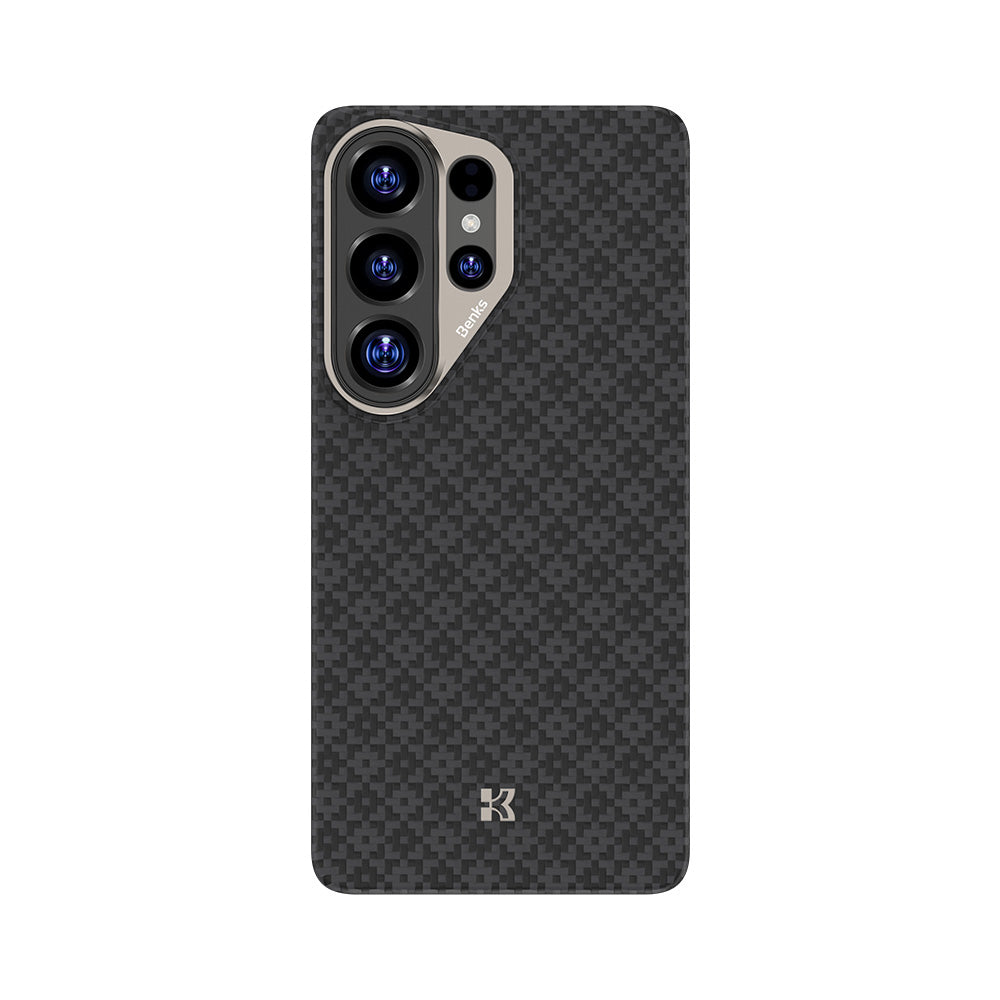Galaxy S26 Ultra Kılıf M-Safe Şarj Özellikli Benks ArmorAir ArmorGrid Serisi Kevlar Karbon Kapak