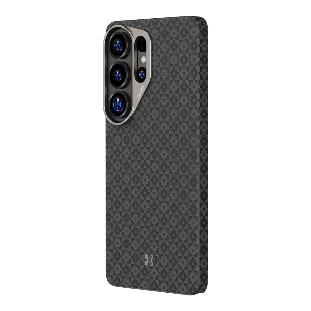 Galaxy S26 Ultra Kılıf M-Safe Şarj Özellikli Benks ArmorAir ArmorGrid Serisi Kevlar Karbon Kapak