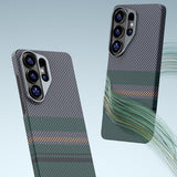 Galaxy S26 Ultra Kılıf M-safe Şarj Özellikli Karbon Fiber Tasarımlı Benks Aurora ArmorAir Kevlar Kapak