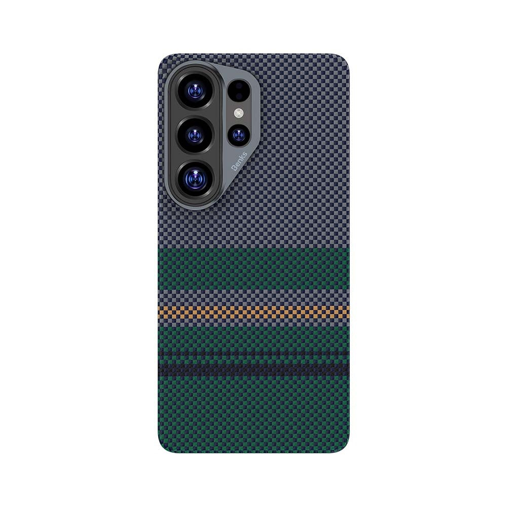 Galaxy S26 Ultra Kılıf M-safe Şarj Özellikli Karbon Fiber Tasarımlı Benks Aurora ArmorPro Kevlar Kapak