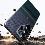 Galaxy S26 Ultra Kılıf M-safe Şarj Özellikli Karbon Fiber Tasarımlı Benks Aurora ArmorPro Kevlar Kapak