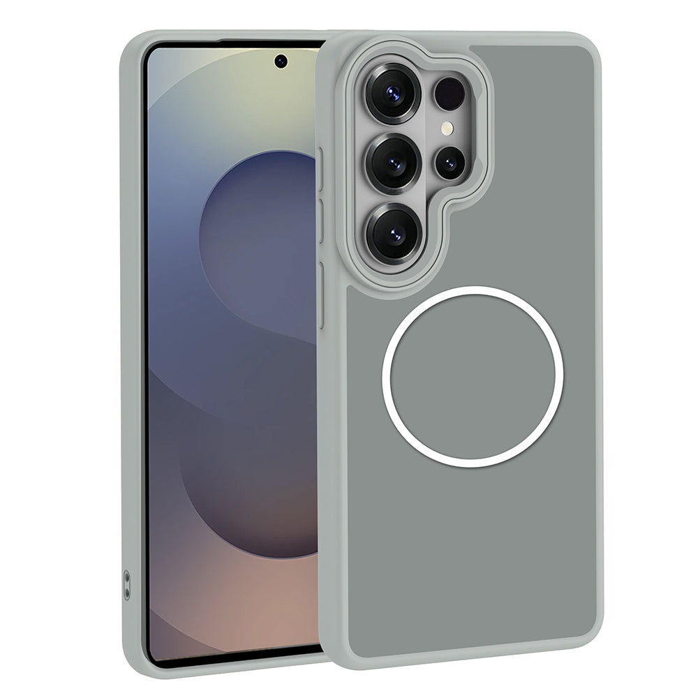 Galaxy S26 Ultra Kılıf M-Safe Şarj Özellikli Metal Kamera Çerçeveli Zore Sanremo Silikon Kapak