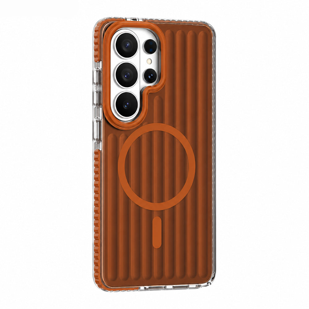Galaxy S26 Ultra Kılıf M-safe Şarj Özellikli Oyuklu Tasarım Mutural Luggage Serisi Kapak
