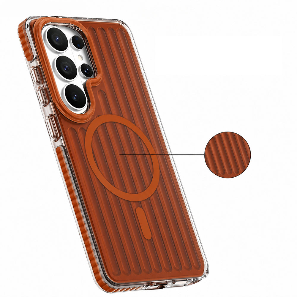Galaxy S26 Ultra Kılıf M-safe Şarj Özellikli Oyuklu Tasarım Mutural Luggage Serisi Kapak