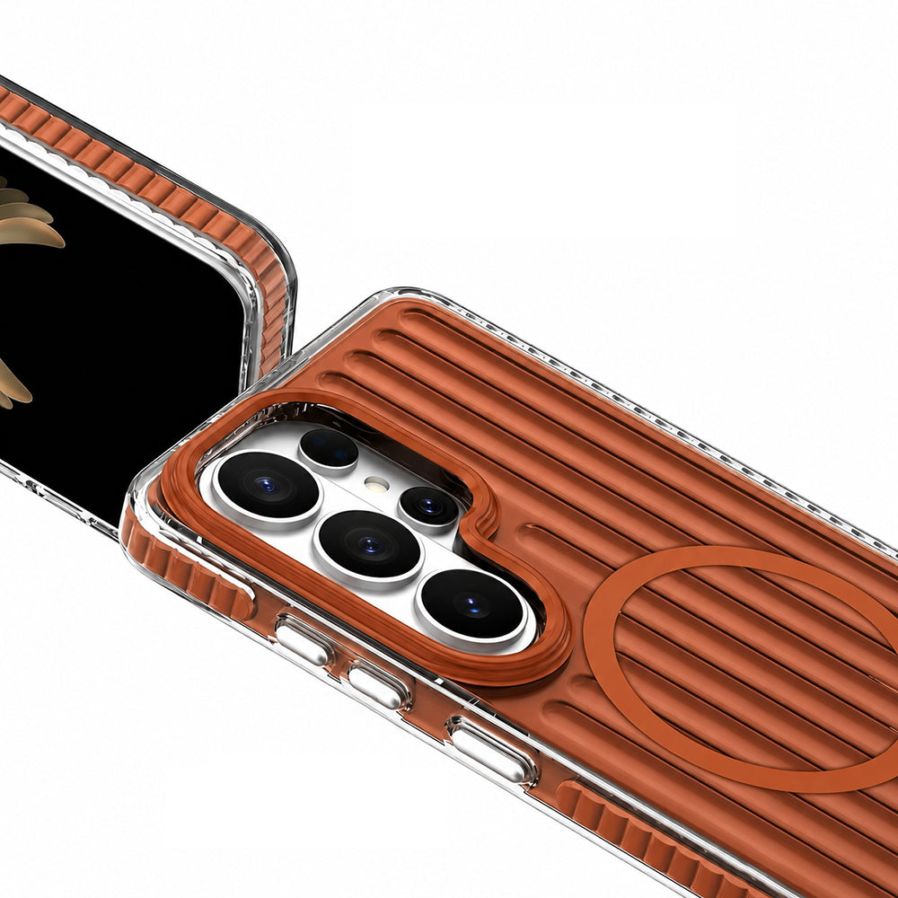 Galaxy S26 Ultra Kılıf M-safe Şarj Özellikli Oyuklu Tasarım Mutural Luggage Serisi Kapak
