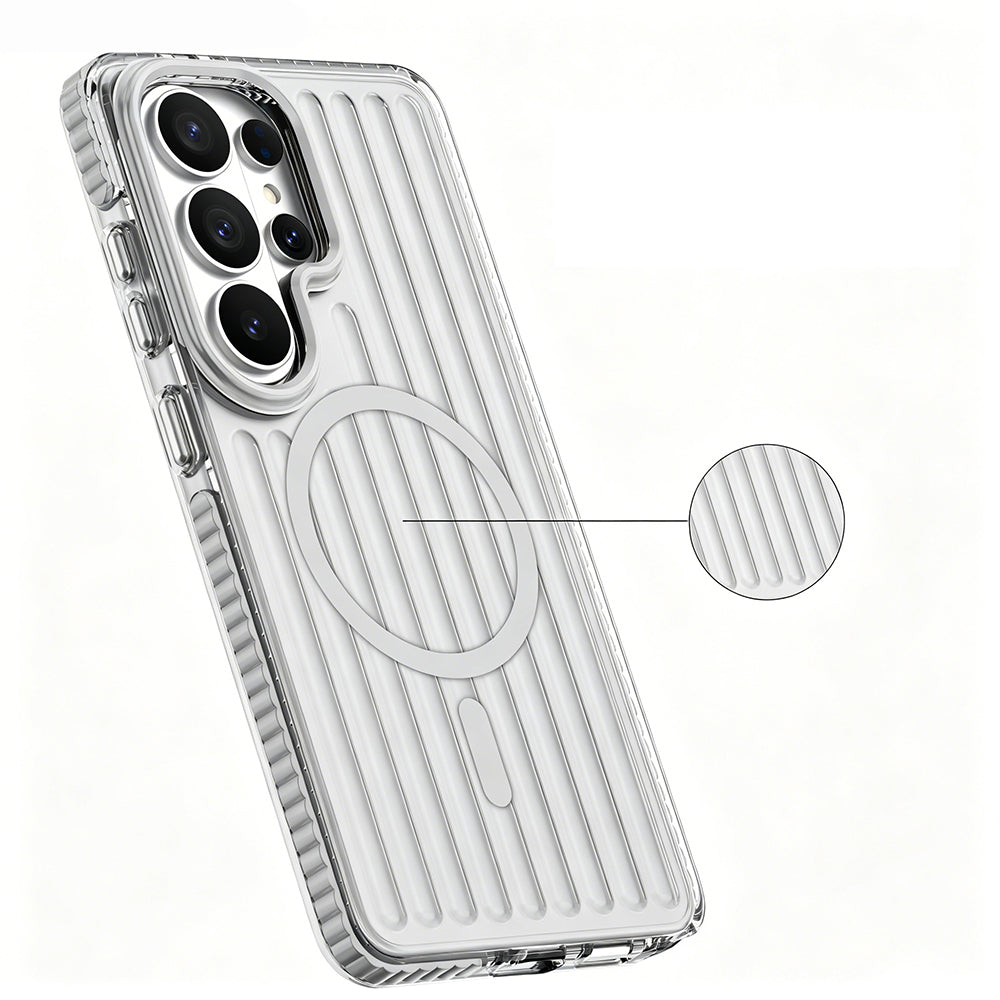 Galaxy S26 Ultra Kılıf M-safe Şarj Özellikli Oyuklu Tasarım Mutural Luggage Serisi Kapak