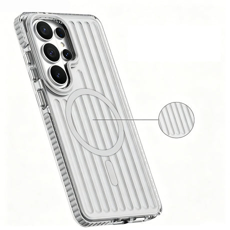 Galaxy S26 Ultra Kılıf M-safe Şarj Özellikli Oyuklu Tasarım Mutural Luggage Serisi Kapak