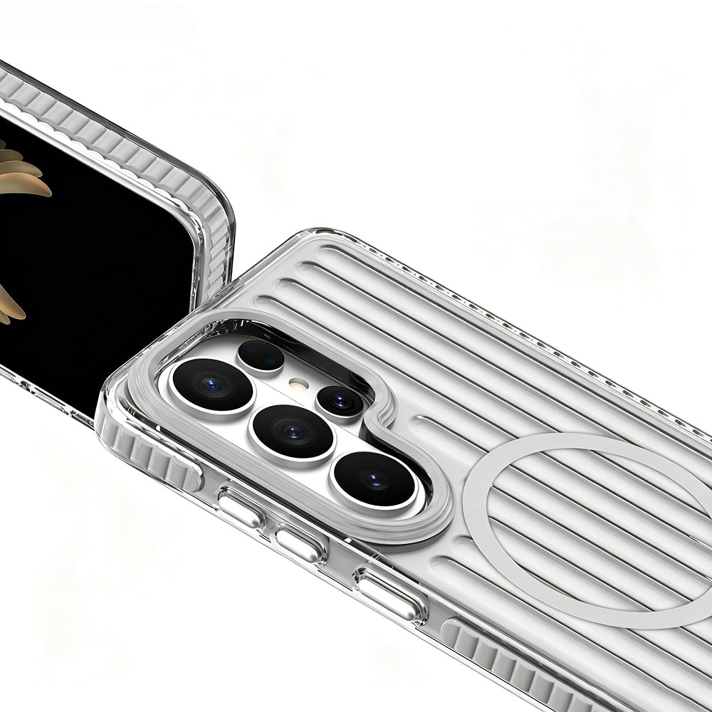 Galaxy S26 Ultra Kılıf M-safe Şarj Özellikli Oyuklu Tasarım Mutural Luggage Serisi Kapak