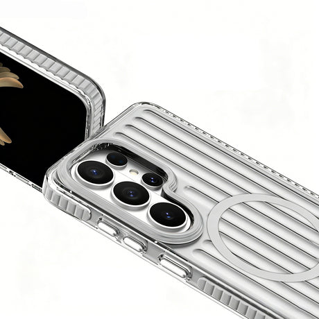 Galaxy S26 Ultra Kılıf M-safe Şarj Özellikli Oyuklu Tasarım Mutural Luggage Serisi Kapak