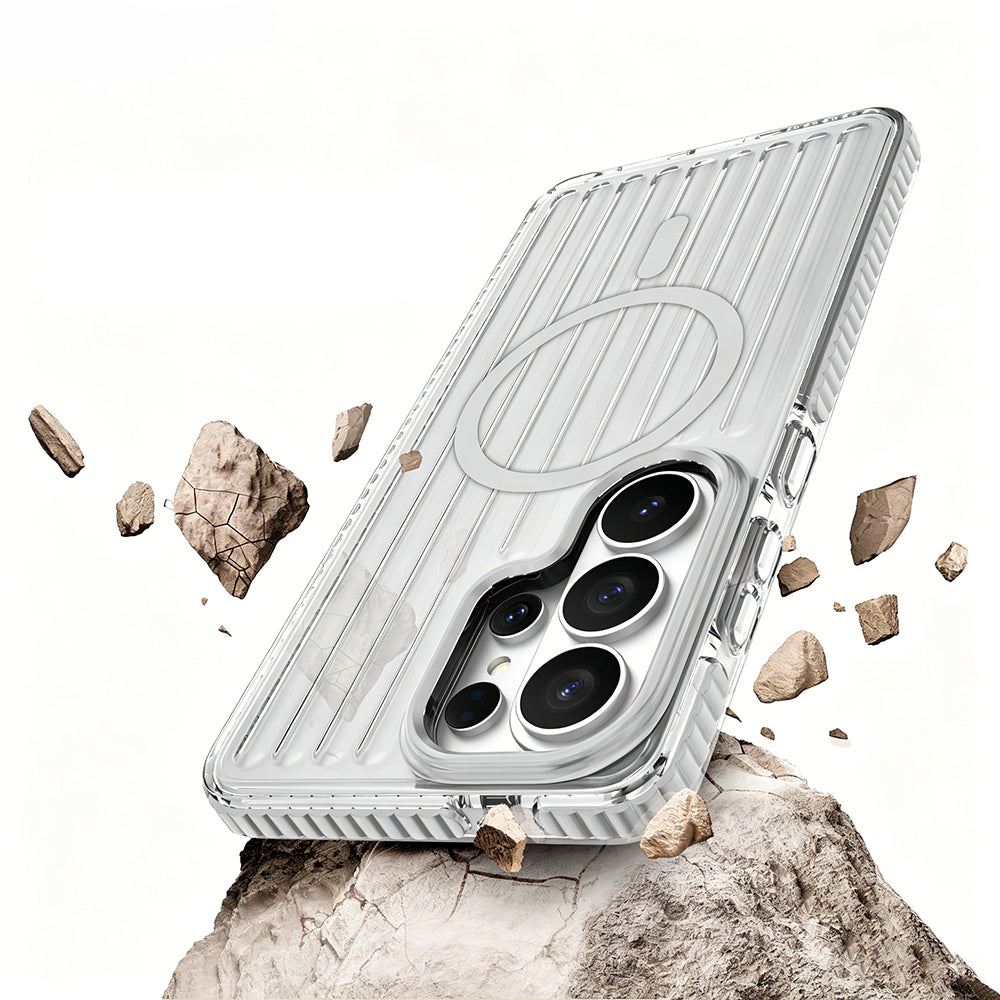 Galaxy S26 Ultra Kılıf M-safe Şarj Özellikli Oyuklu Tasarım Mutural Luggage Serisi Kapak