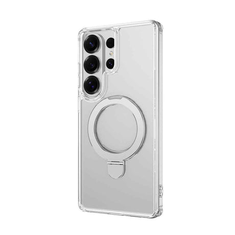 Galaxy S26 Ultra Kılıf M-safe Şarj Özellikli Raptic Air Stand Serisi Buzlu Transparan Tasarımlı Standlı Kapak