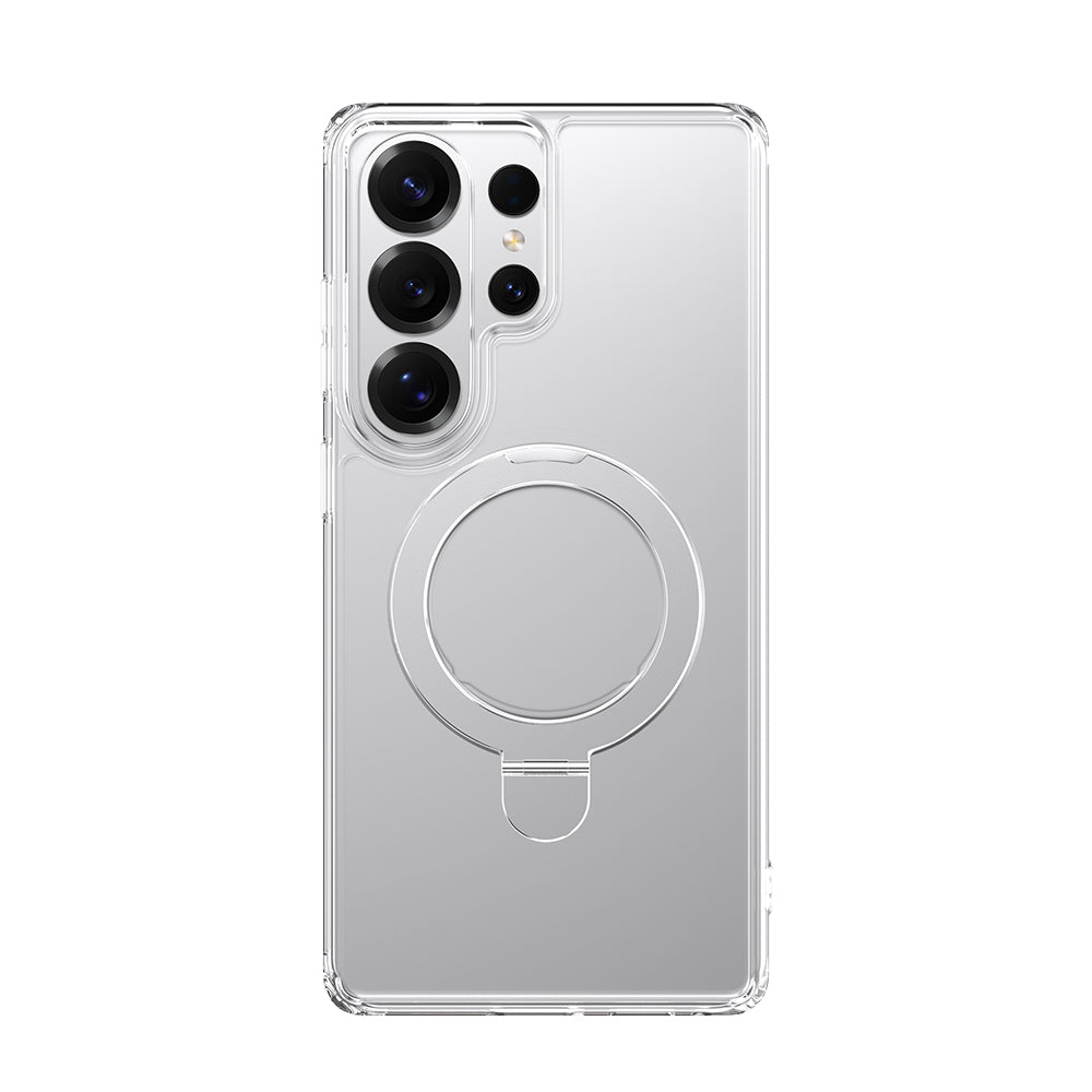 Galaxy S26 Ultra Kılıf M-safe Şarj Özellikli Raptic Air Stand Serisi Buzlu Transparan Tasarımlı Standlı Kapak