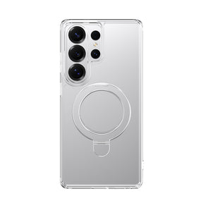 Galaxy S26 Ultra Kılıf M-safe Şarj Özellikli Raptic Air Stand Serisi Buzlu Transparan Tasarımlı Standlı Kapak
