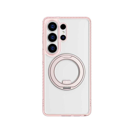 Galaxy S26 Ultra Kılıf M-safe Şarj Özellikli Şeffaf 360 Derece Standlı Amazingthing Titan MagSpin Serisi Kapak