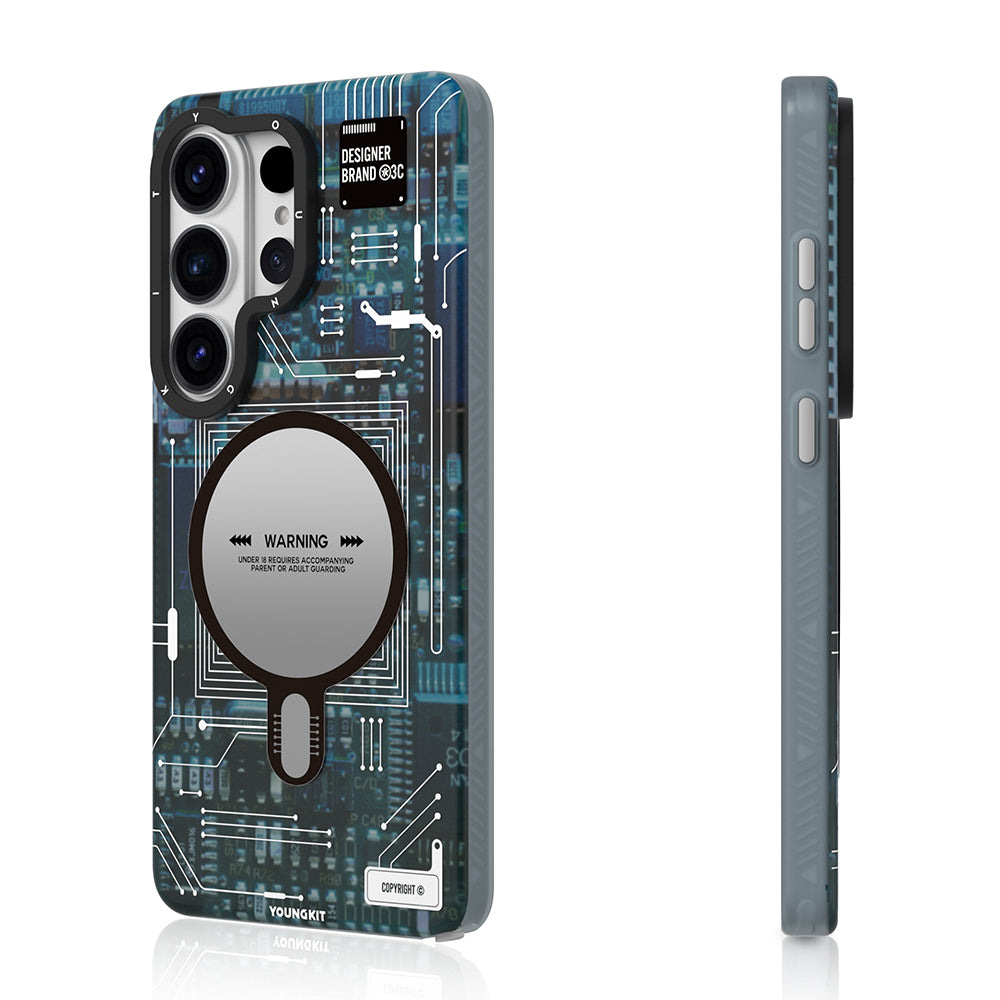 Galaxy S26 Ultra Kılıf M-safe Şarj Özellikli Youngkit 360 Derece Standlı Technology Serisi Kapak