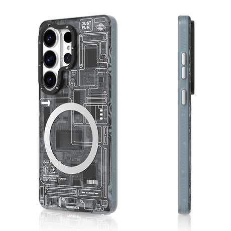 Galaxy S26 Ultra Kılıf M-safe Şarj Özellikli Youngkit 360 Derece Standlı Technology Serisi Kapak