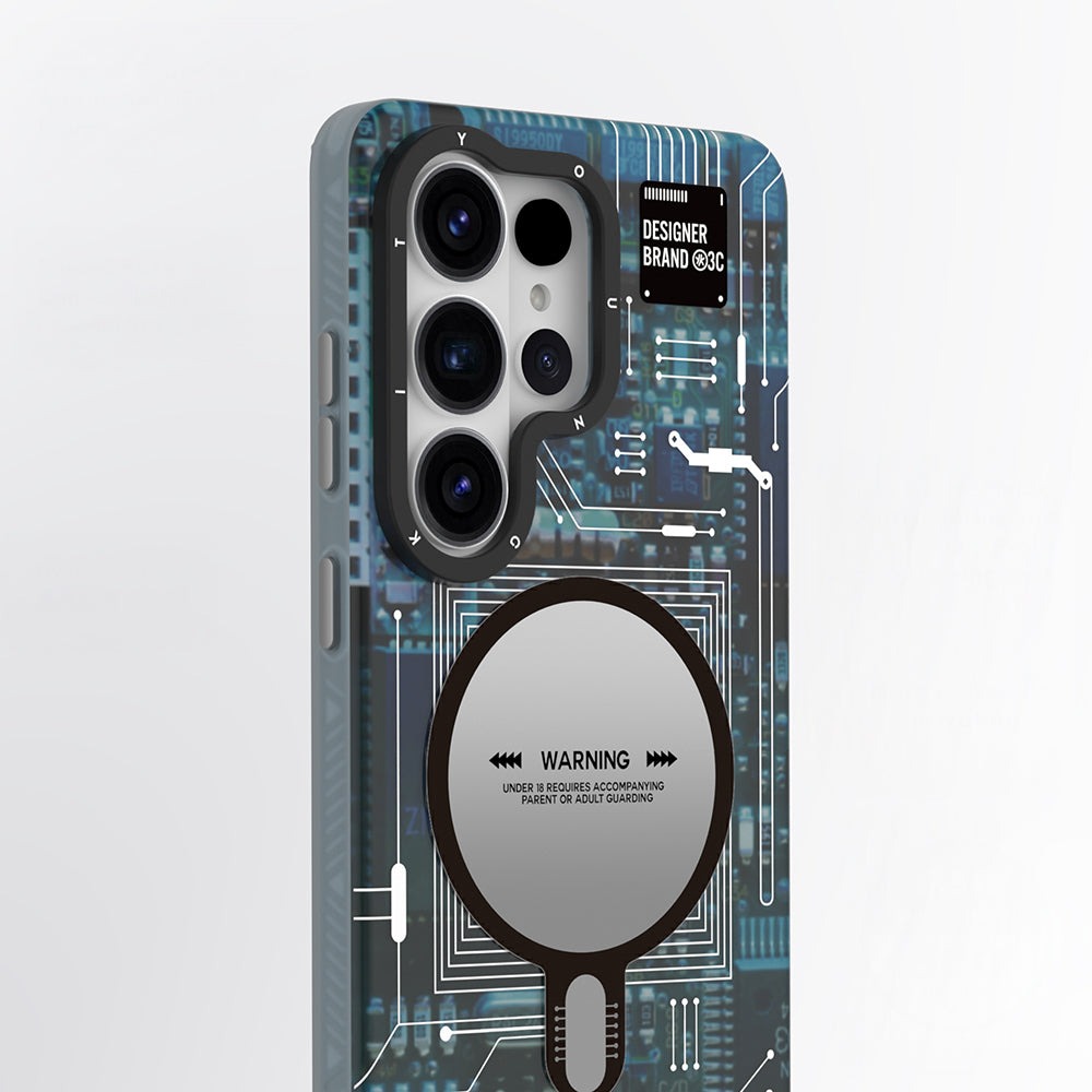 Galaxy S26 Ultra Kılıf M-safe Şarj Özellikli Youngkit 360 Derece Standlı Technology Serisi Kapak