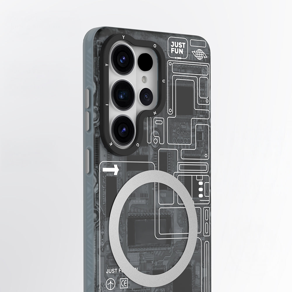 Galaxy S26 Ultra Kılıf M-safe Şarj Özellikli Youngkit 360 Derece Standlı Technology Serisi Kapak