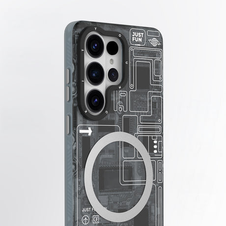 Galaxy S26 Ultra Kılıf M-safe Şarj Özellikli Youngkit 360 Derece Standlı Technology Serisi Kapak