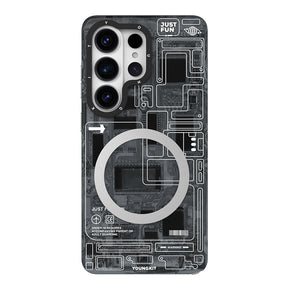 Galaxy S26 Ultra Kılıf M-safe Şarj Özellikli Youngkit 360 Derece Standlı Technology Serisi Kapak