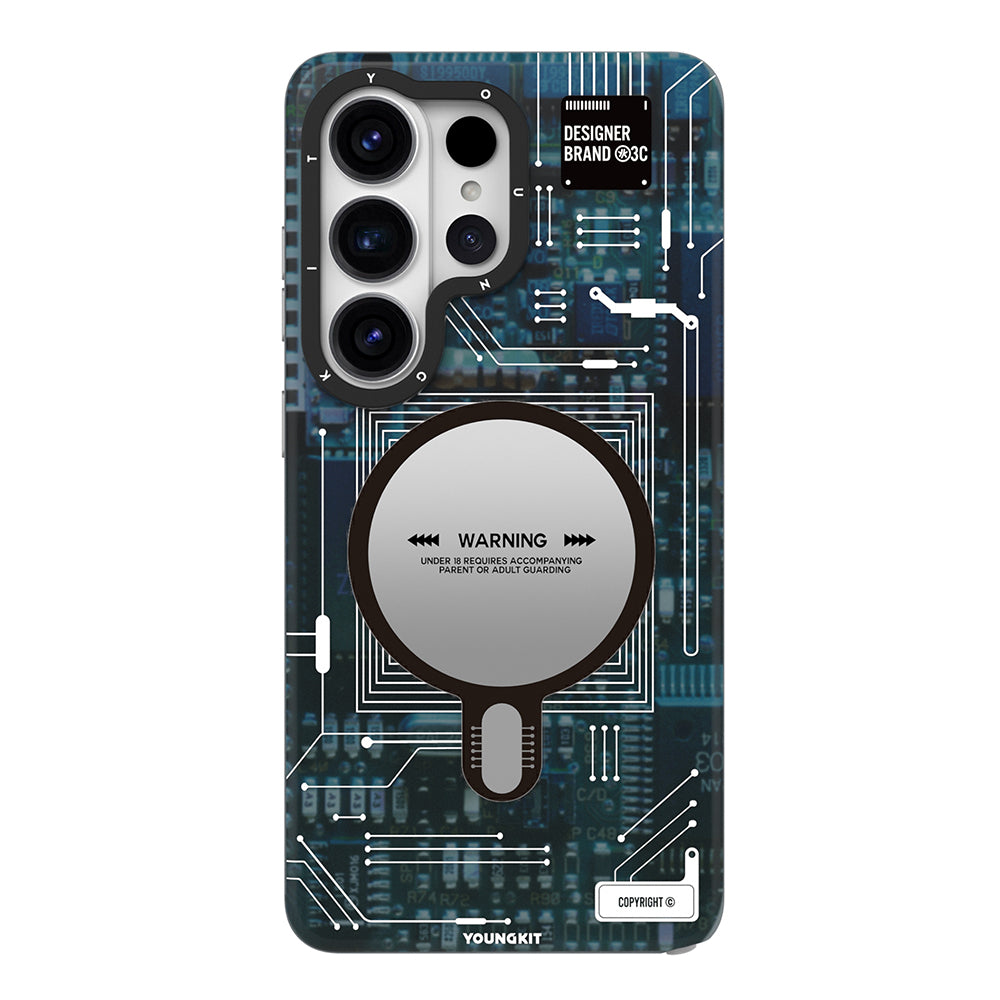 Galaxy S26 Ultra Kılıf M-safe Şarj Özellikli Youngkit 360 Derece Standlı Technology Serisi Kapak