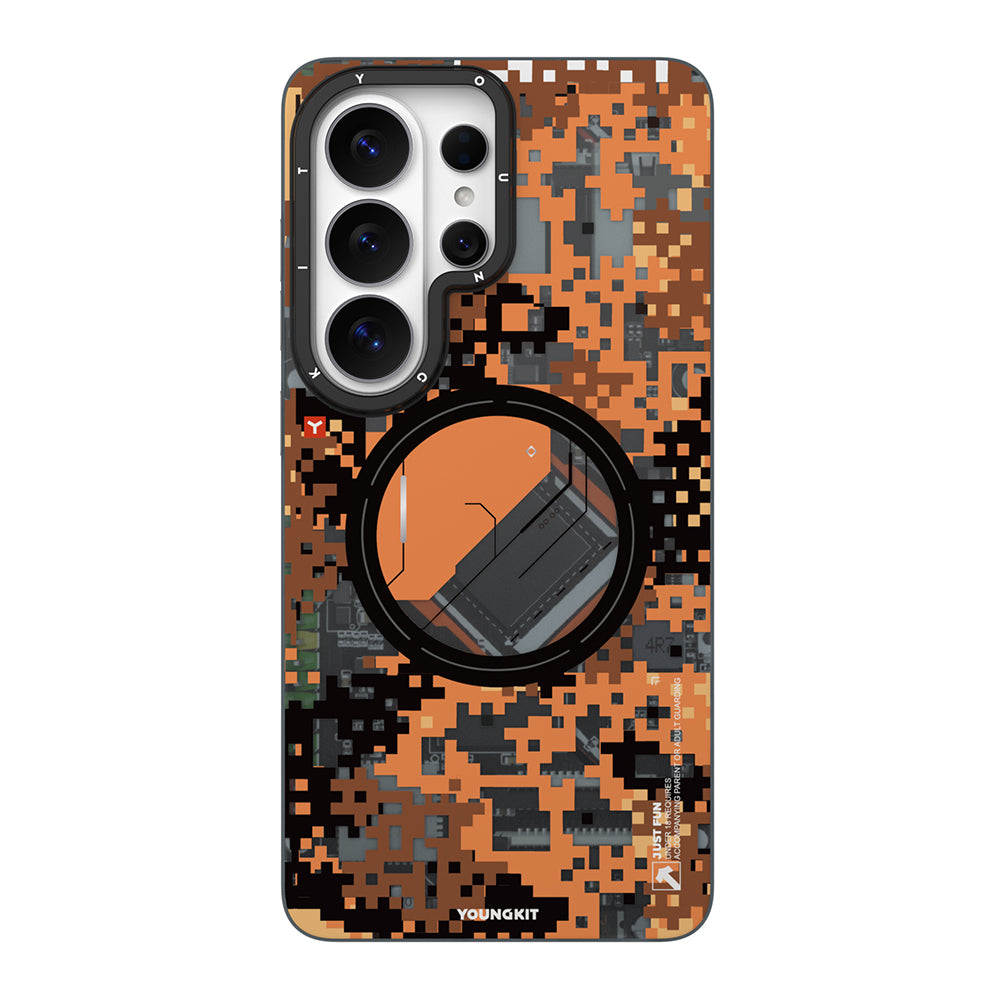 Galaxy S26 Ultra Kılıf M-Safe Şarj Özellikli Youngkit Camouflage Sykell Serisi Kapak