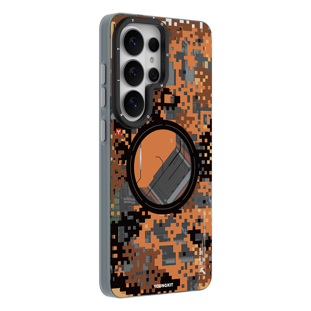 Galaxy S26 Ultra Kılıf M-Safe Şarj Özellikli Youngkit Camouflage Sykell Serisi Kapak