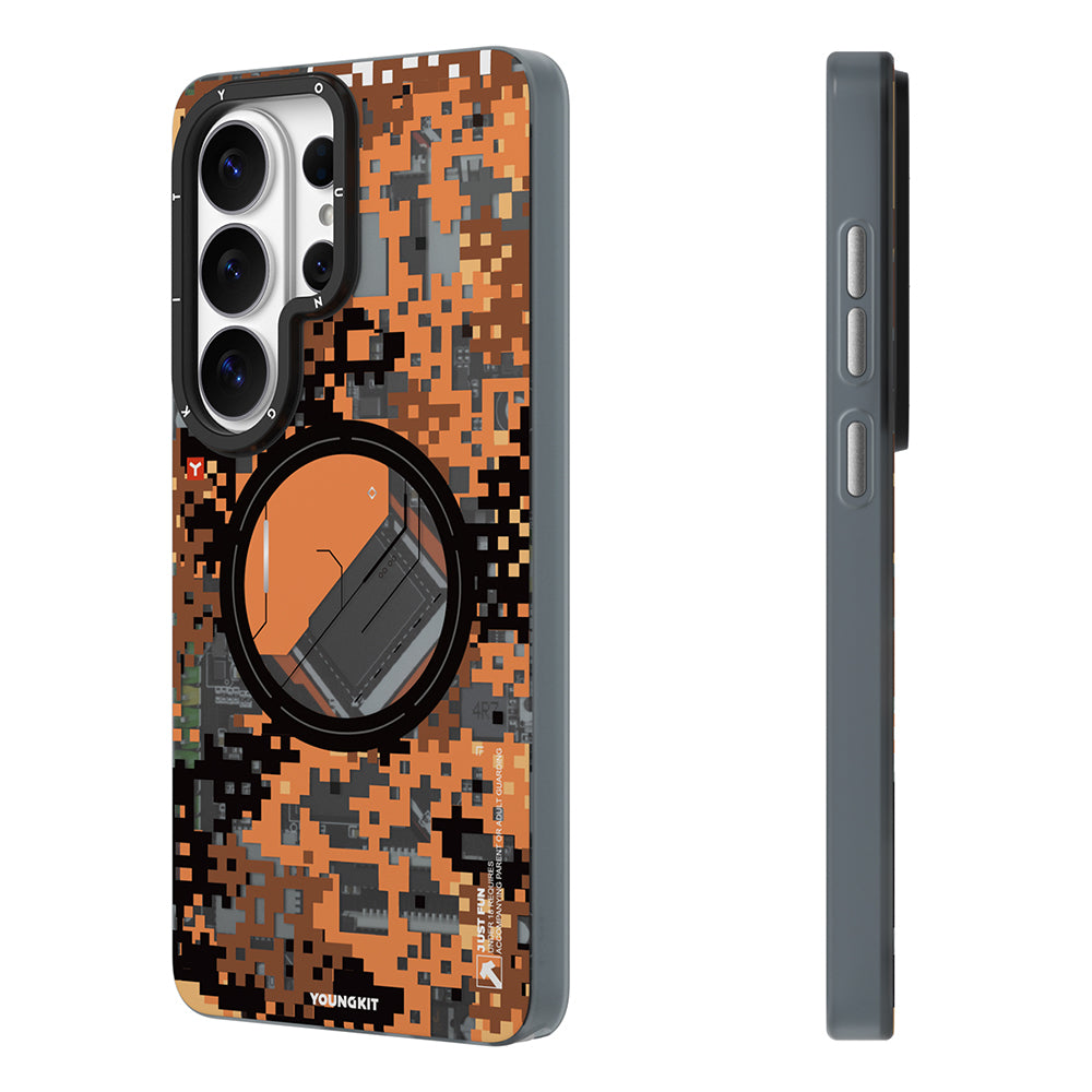 Galaxy S26 Ultra Kılıf M-Safe Şarj Özellikli Youngkit Camouflage Sykell Serisi Kapak