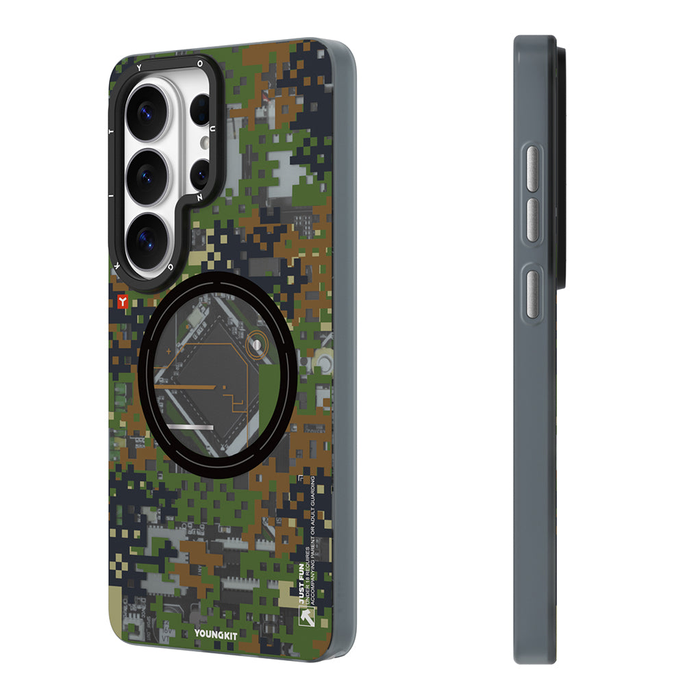 Galaxy S26 Ultra Kılıf M-Safe Şarj Özellikli Youngkit Camouflage Sykell Serisi Kapak