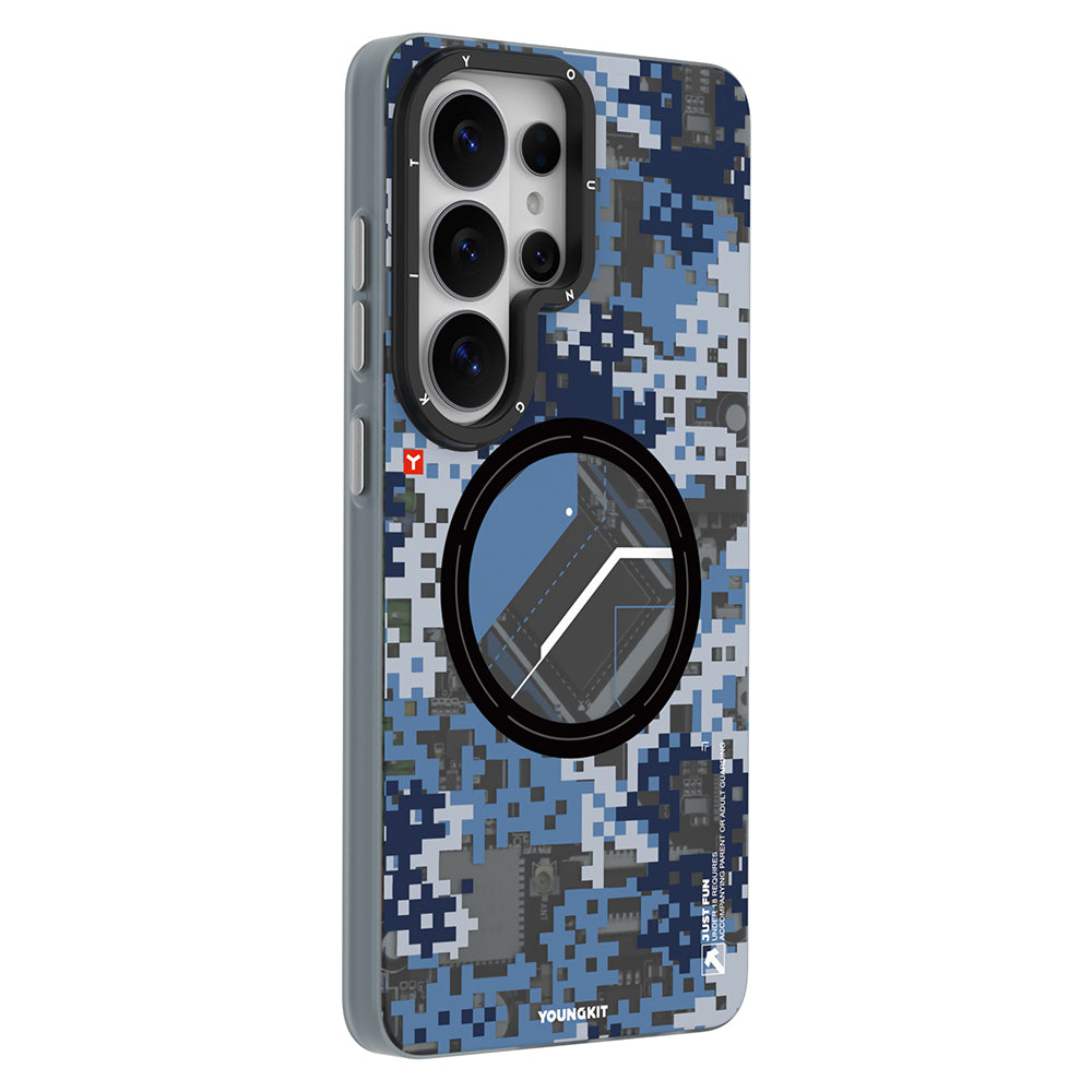 Galaxy S26 Ultra Kılıf M-Safe Şarj Özellikli Youngkit Camouflage Sykell Serisi Kapak