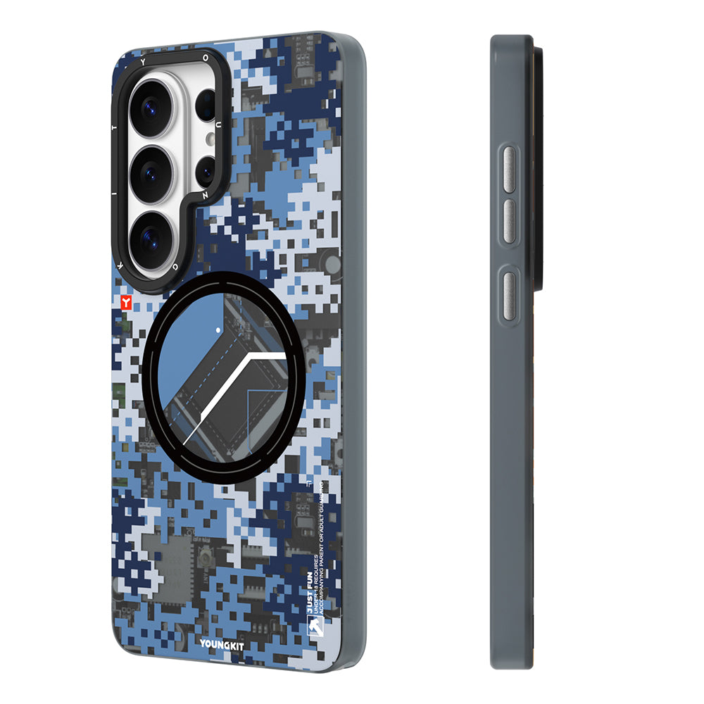 Galaxy S26 Ultra Kılıf M-Safe Şarj Özellikli Youngkit Camouflage Sykell Serisi Kapak