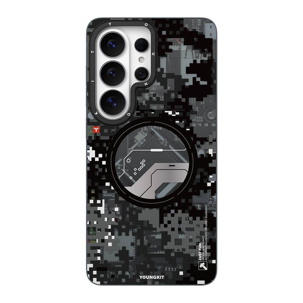 Galaxy S26 Ultra Kılıf M-Safe Şarj Özellikli Youngkit Camouflage Sykell Serisi Kapak
