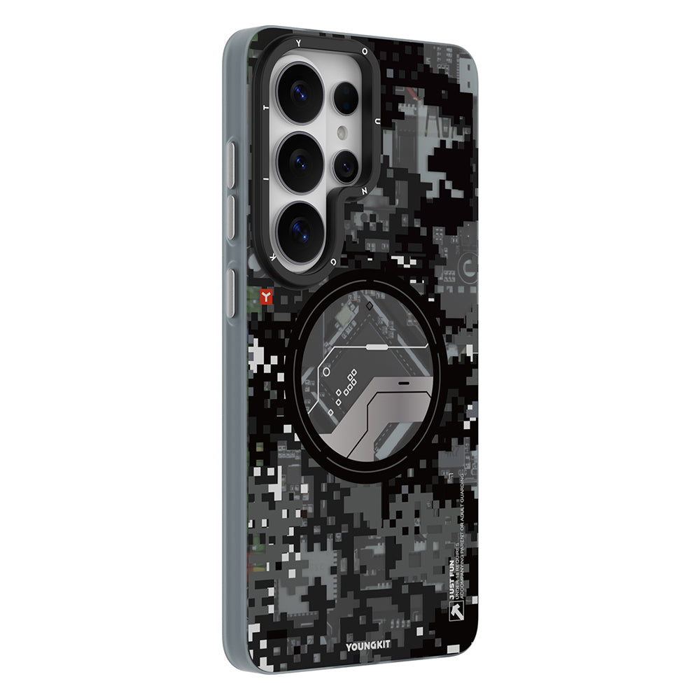 Galaxy S26 Ultra Kılıf M-Safe Şarj Özellikli Youngkit Camouflage Sykell Serisi Kapak