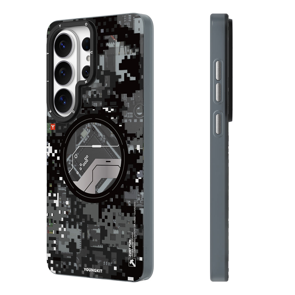 Galaxy S26 Ultra Kılıf M-Safe Şarj Özellikli Youngkit Camouflage Sykell Serisi Kapak