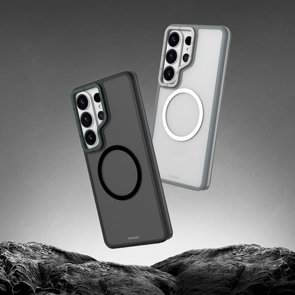 Galaxy S26 Ultra Kılıf M-safe Şarj Özellikli Youngkit Rock Sand Serisi Kapak