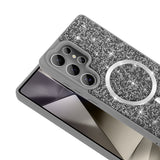 Galaxy S26 Ultra Kılıf Pırlanta Tasarımlı M-safe Şarj Özellikli Zore Mozaik Silikon Kapak