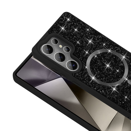 Galaxy S26 Ultra Kılıf Pırlanta Tasarımlı M-safe Şarj Özellikli Zore Mozaik Silikon Kapak