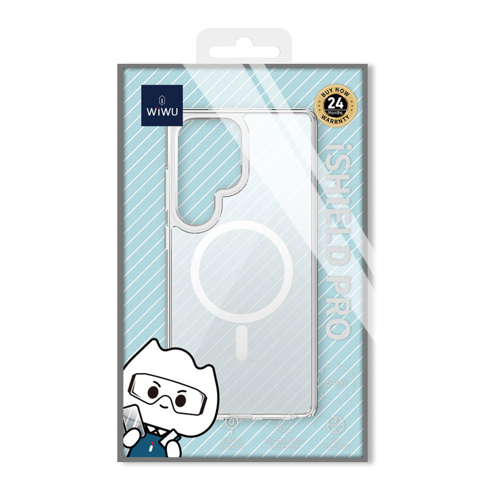 Galaxy S26 Ultra Kılıf Wiwu MCC-101 iShield Pro Serisi M-safe Şarj Özellikli Crystal Sert PC Kapak