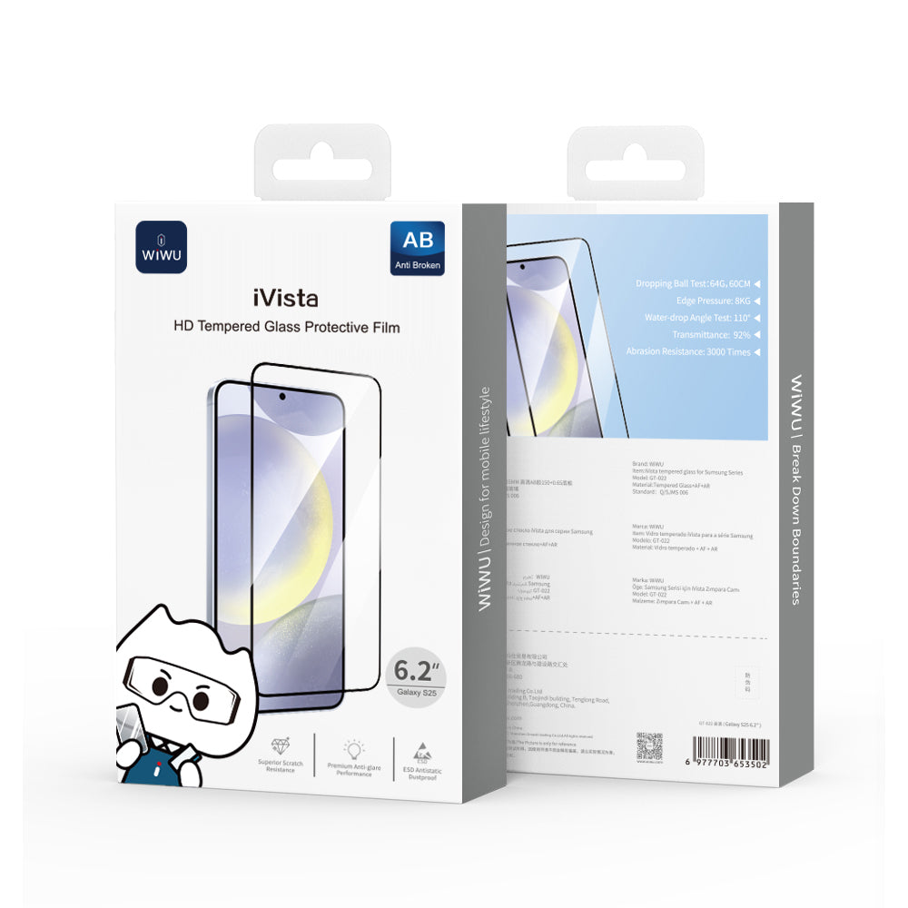 Galaxy S26 Wiwu GT-022 iVista Darbeye Karşı Dayanıklı HD Temperli Cam Ekran Koruyucu