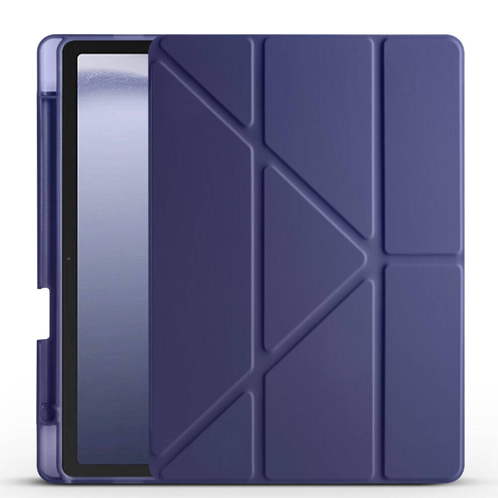 Galaxy Tab A11 Kılıf Zore Tri Folding Kalem Bölmeli Standlı Kılıf