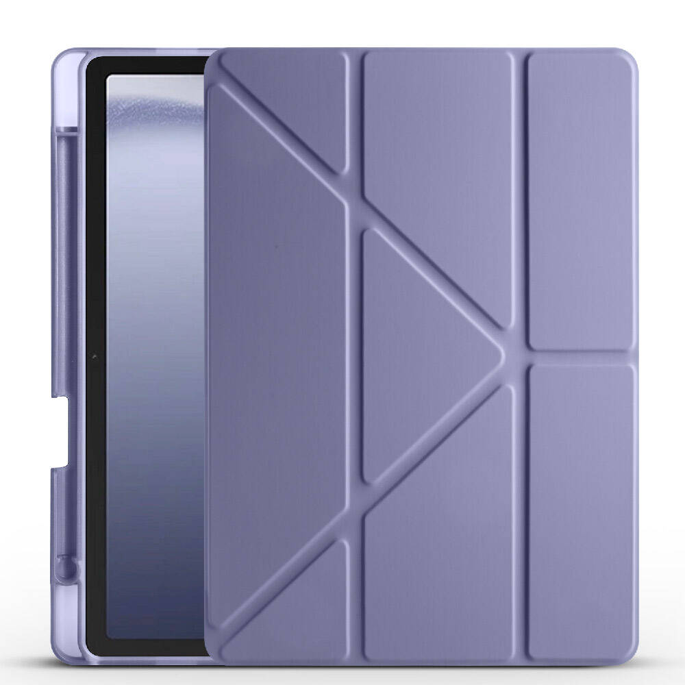Galaxy Tab A11 Kılıf Zore Tri Folding Kalem Bölmeli Standlı Kılıf