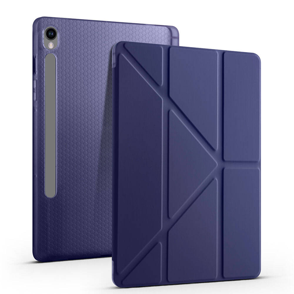 Galaxy Tab S10 FE Kılıf Zore Tri Folding Kalem Bölmeli Standlı Kılıf