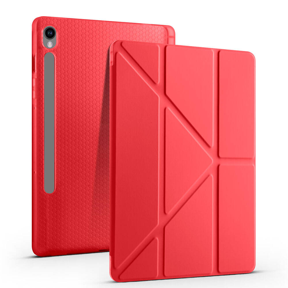 Galaxy Tab S10 FE Kılıf Zore Tri Folding Kalem Bölmeli Standlı Kılıf