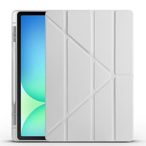 Galaxy Tab S10 FE Plus Kılıf Zore Tri Folding Kalem Bölmeli Standlı Kılıf