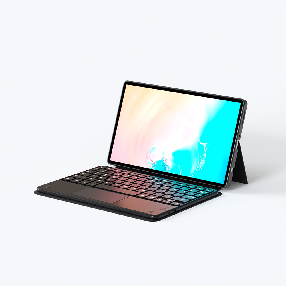 Galaxy Tab S11 Zore Border Keyboard Bluetooh Bağlantılı Standlı Klavyeli Tablet Kılıfı
