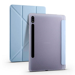 Galaxy Tab S7 Plus T970 Kılıf Zore Tri Folding Kalem Bölmeli Standlı Kılıf