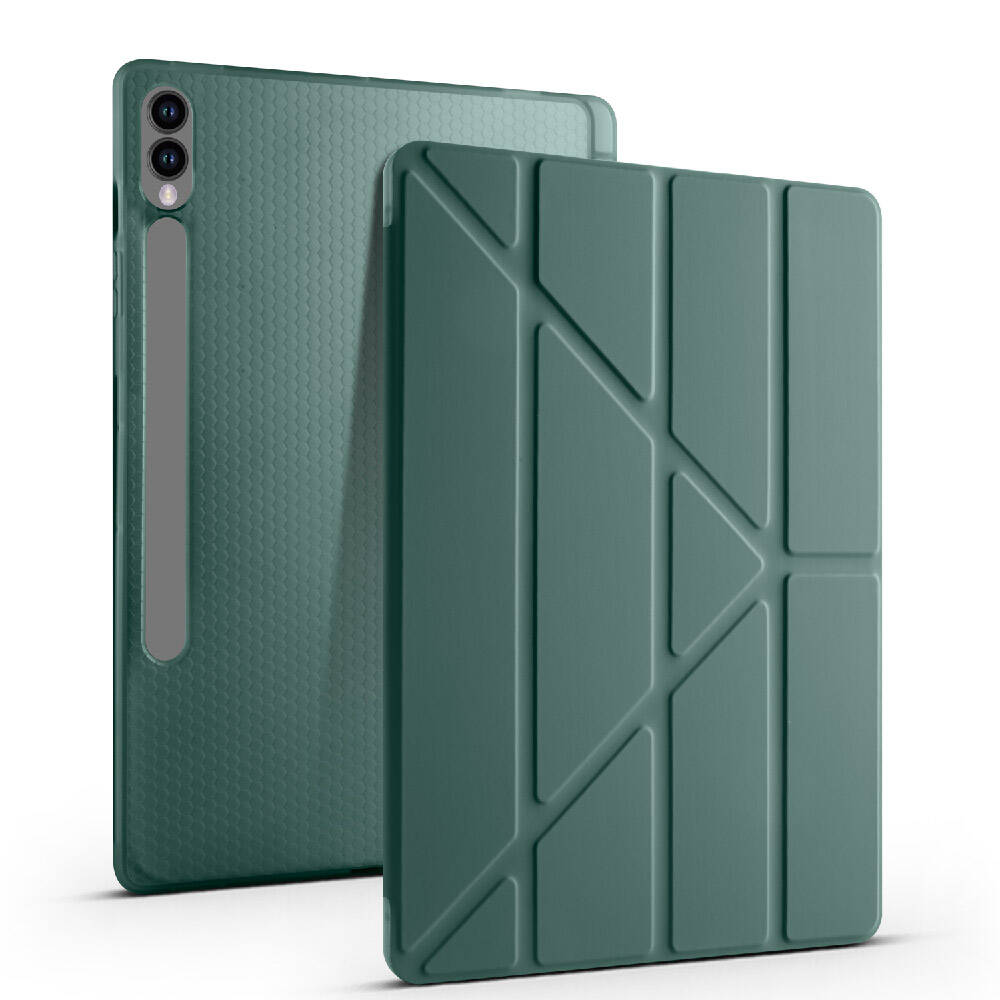 Galaxy Tab S9 FE Plus Kılıf Zore Tri Folding Kalem Bölmeli Standlı Kılıf