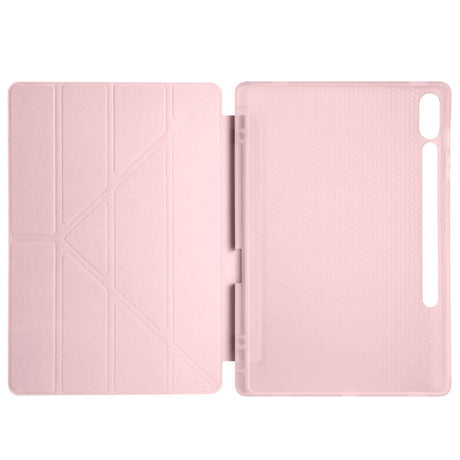 Galaxy Tab S9 FE Plus Kılıf Zore Tri Folding Kalem Bölmeli Standlı Kılıf